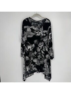 Clara Sun Woo top shirt  2x tunic  stretch office business casual work fall work